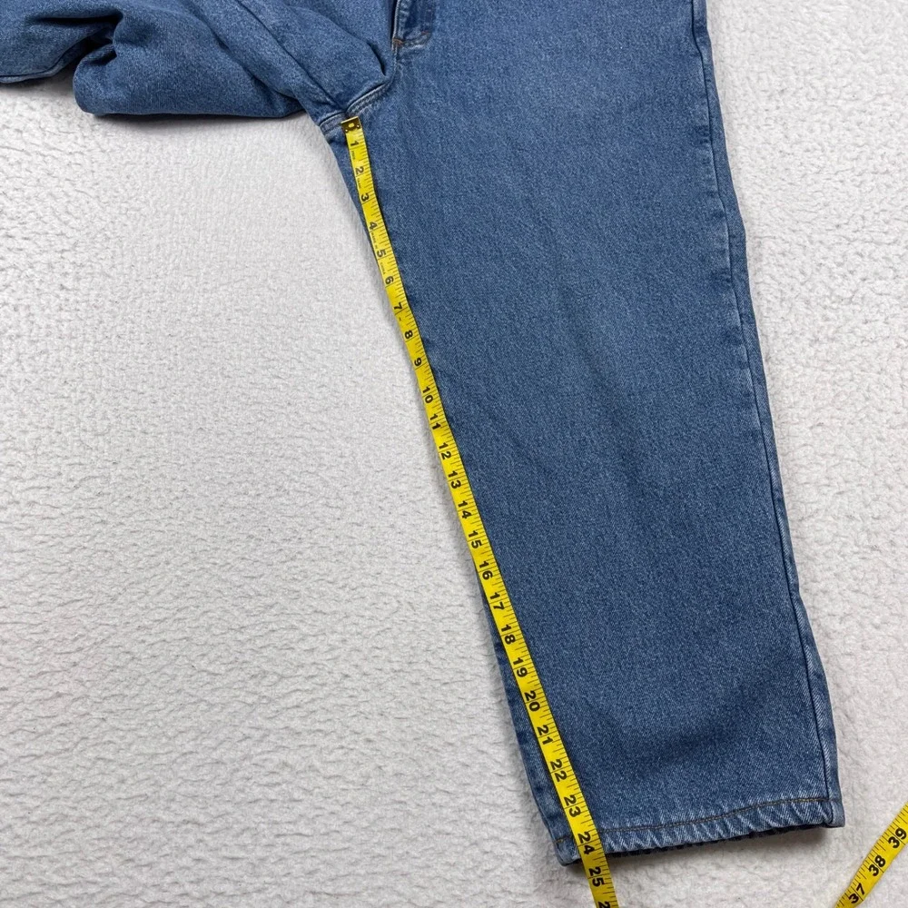 LL Bean‎ Flannel Lined Jeans Mens 37x29 (Fits 34x25) Blue Comfort Waist Casual - Picture 5 of 10